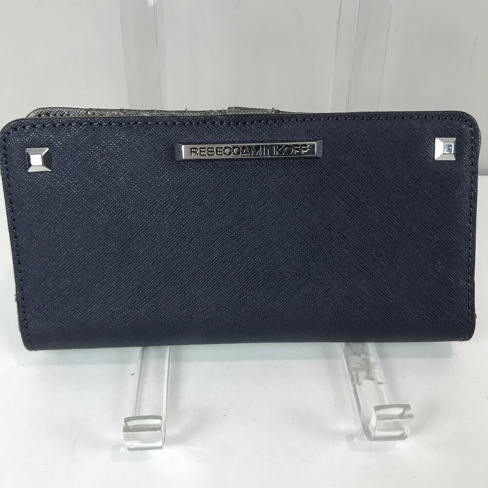 Rebecca Minkoff bluegray/silver Wallet, 7" x 4"
